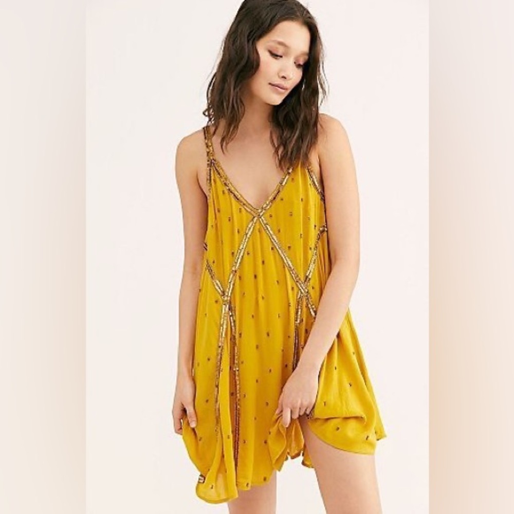 Free People In Heaven Embellished Slip Dress